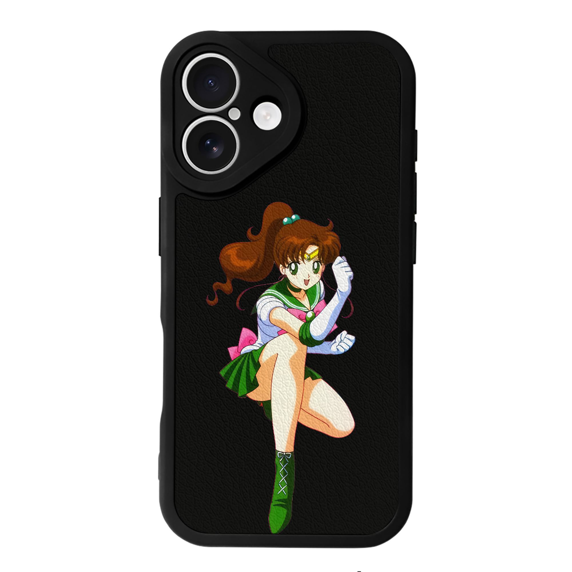 （画像用） 美少女戦士セーラームーン 木野 まこと きの まこと Sailor Moon Kino Makoto （セーラージュピター；Sailor Jupiter） 【iPhone 16シリーズ対応】シリコンスマホケース（レザー調） 材質：シリコン